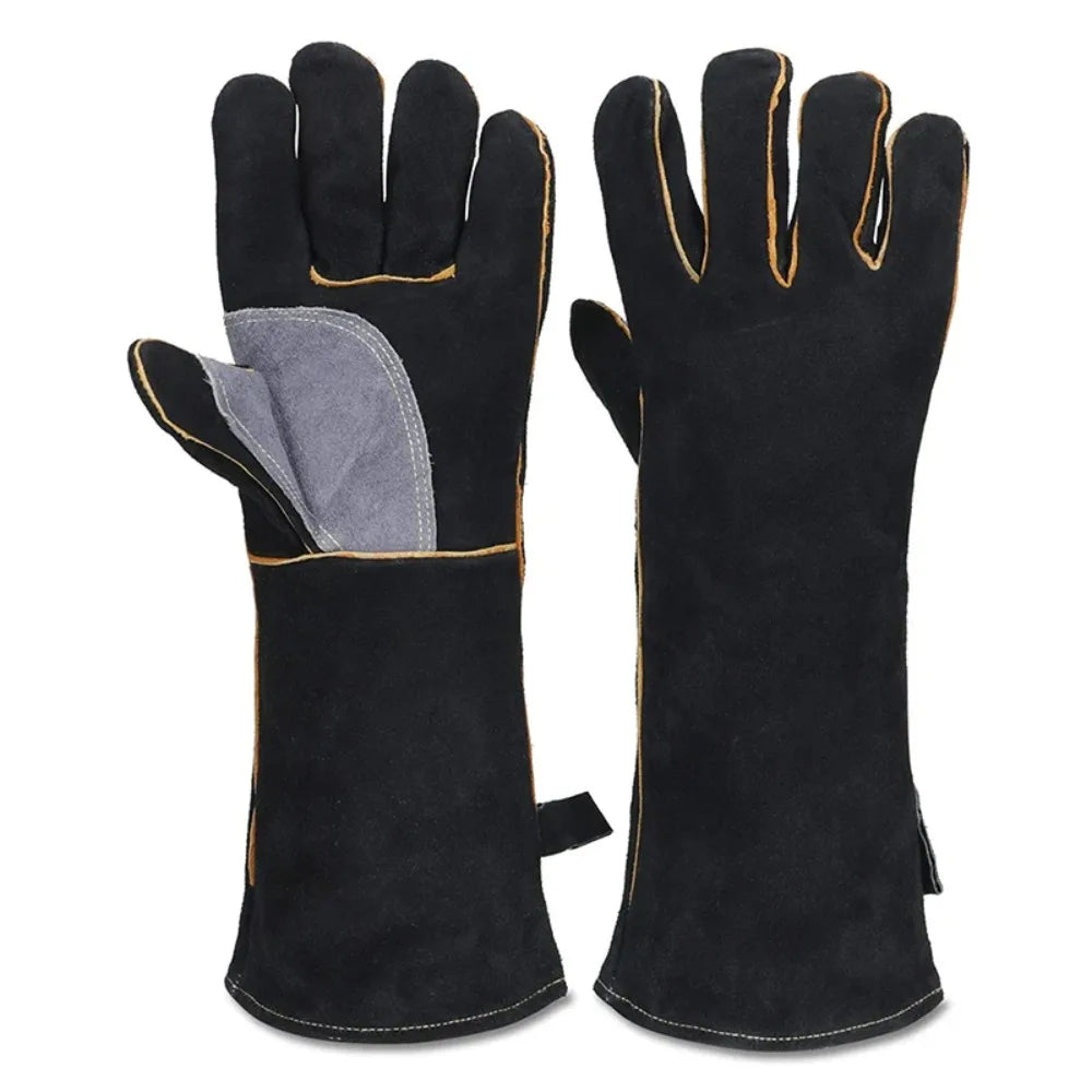 High-temperature and Fire-resistant Gloves Made of Cowhide with Kevlar Stitching Heat insulated and Bite Resistant Gloves