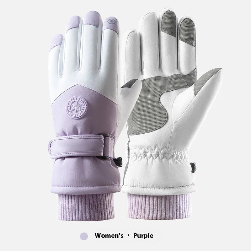 Winter ski gloves for men and women waterproof windproof warmth thickened anti-slip touch screen riding driving gloves