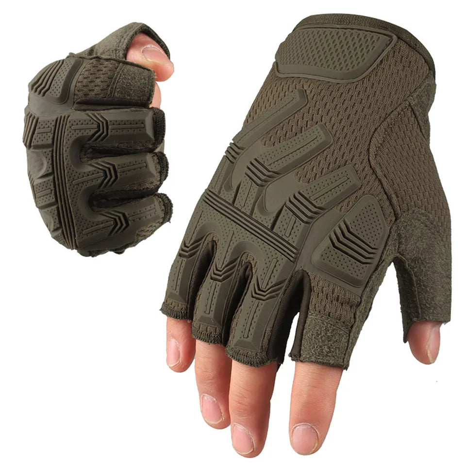 Tactical Half Finger Gloves Outdoor Sport Cycling Hunting Shooting Camping Hiking Combat Bicycle Non-slip Shock-proof Gear Men