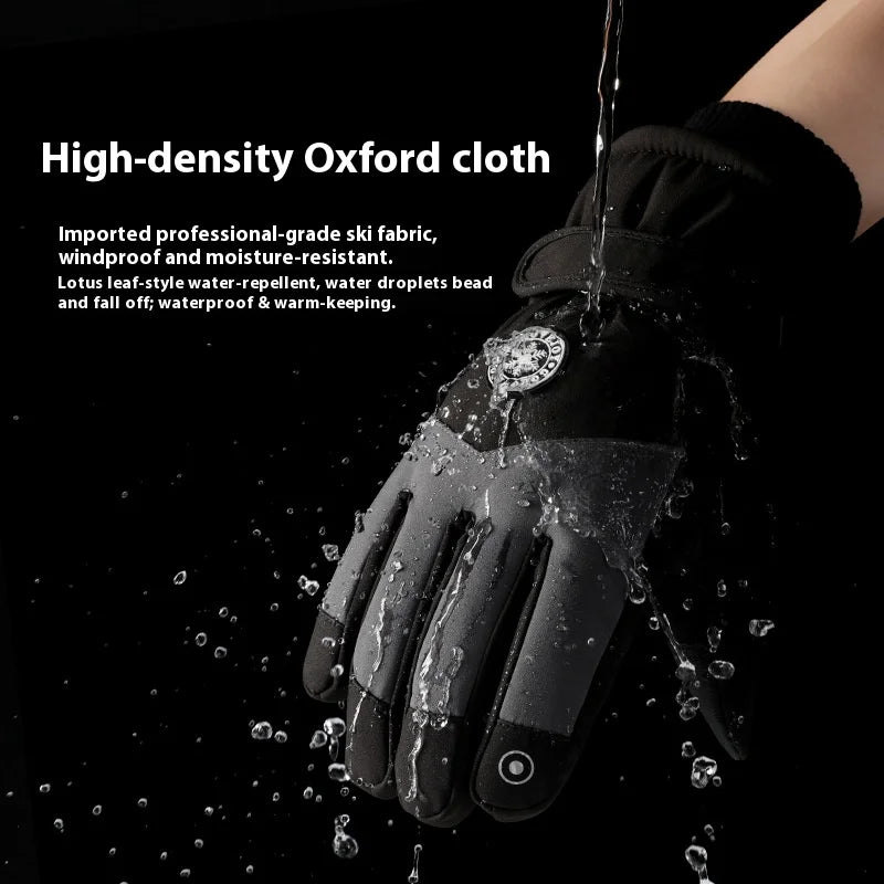 Winter ski gloves for men and women waterproof windproof warmth thickened anti-slip touch screen riding driving gloves