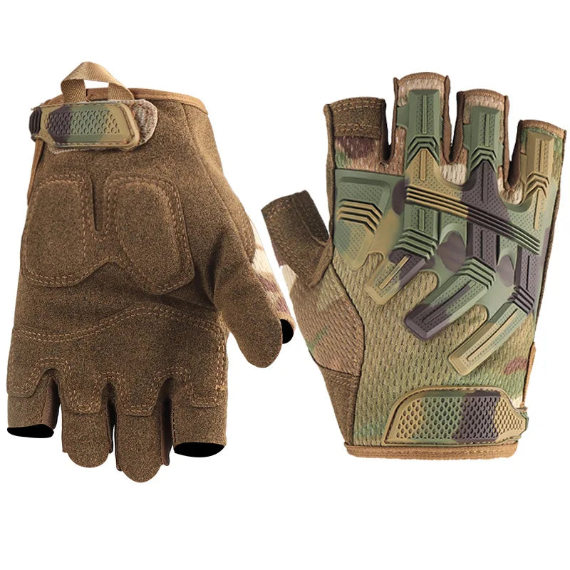 Tactical Half Finger Gloves Outdoor Sport Cycling Hunting Shooting Camping Hiking Combat Bicycle Non-slip Shock-proof Gear Men