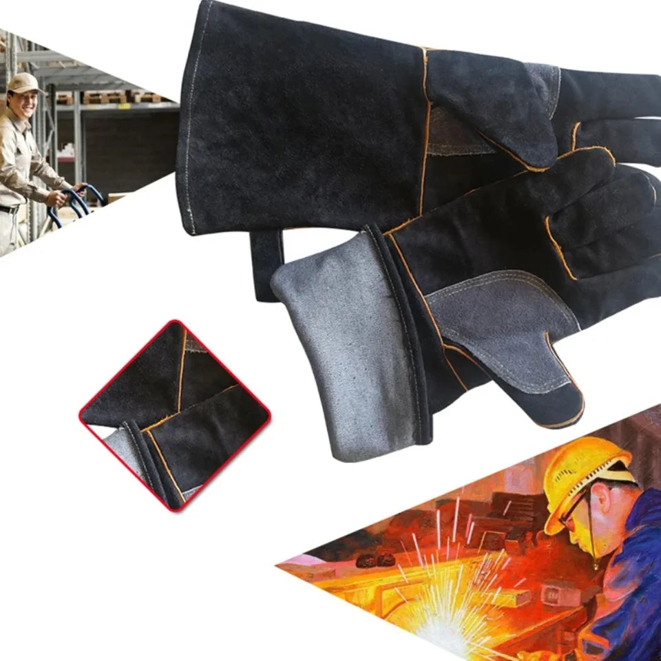 High-temperature and Fire-resistant Gloves Made of Cowhide with Kevlar Stitching Heat insulated and Bite Resistant Gloves
