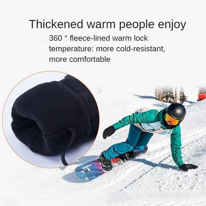 Winter Ski Gloves Waterproof Touch Screen Thermal Thick Snow Gloves Men Women Snowmobile Warm Mittens Outdoor Ski Gloves