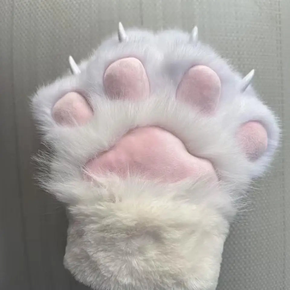 1Pair Cat scratch plush gloves Cute Cat Paw Fluffy Plush Gloves Winter Warm Soft Furry Hand Muffs Multiple Colors Cosplay Gloves