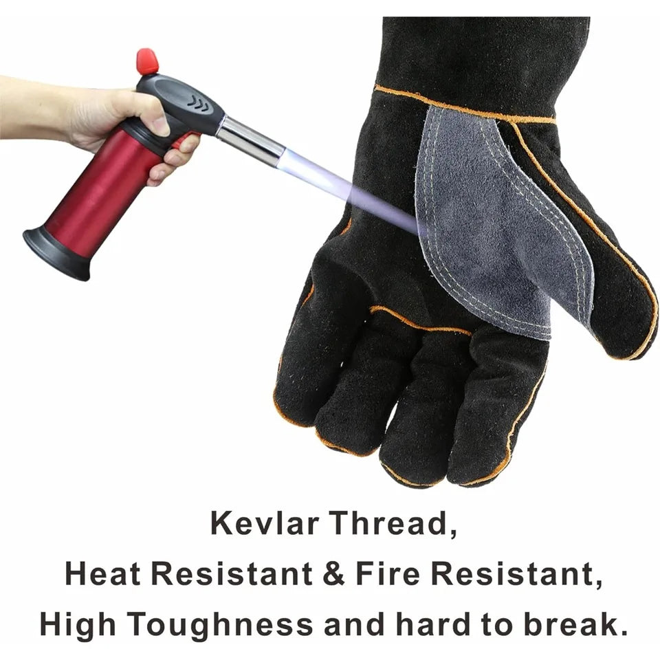 High-temperature and Fire-resistant Gloves Made of Cowhide with Kevlar Stitching Heat insulated and Bite Resistant Gloves