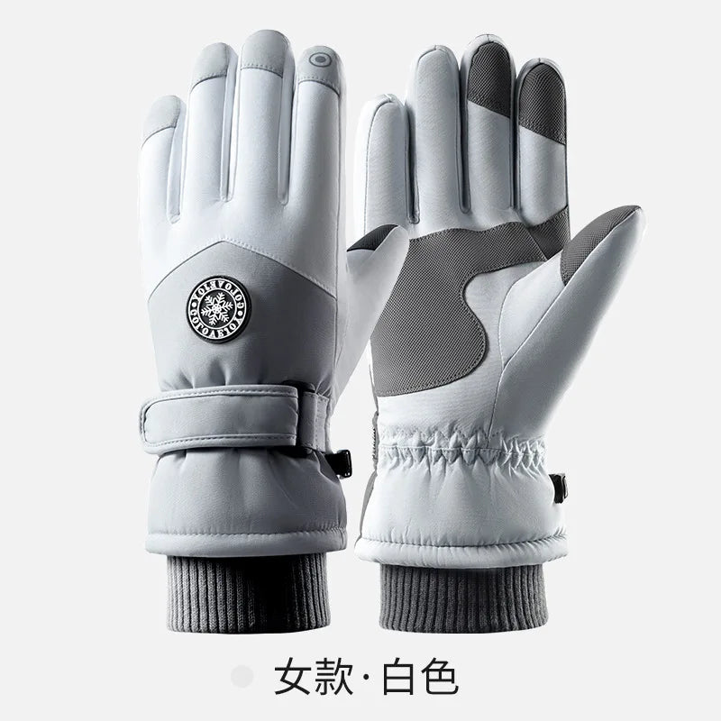 Winter ski gloves for men and women waterproof windproof warmth thickened anti-slip touch screen riding driving gloves