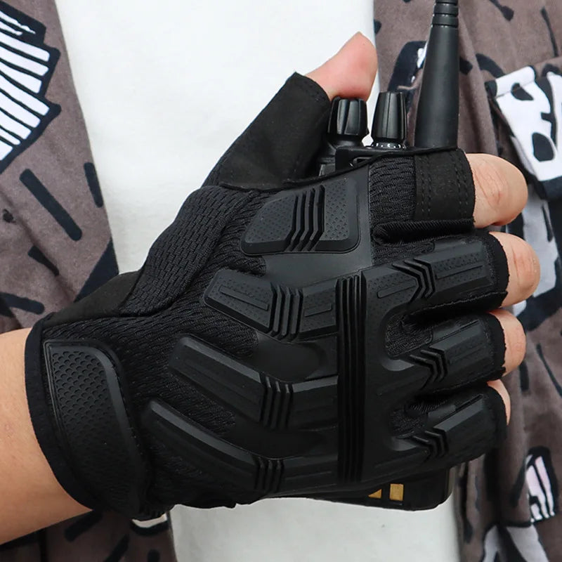Tactical Half Finger Gloves Outdoor Sport Cycling Hunting Shooting Camping Hiking Combat Bicycle Non-slip Shock-proof Gear Men