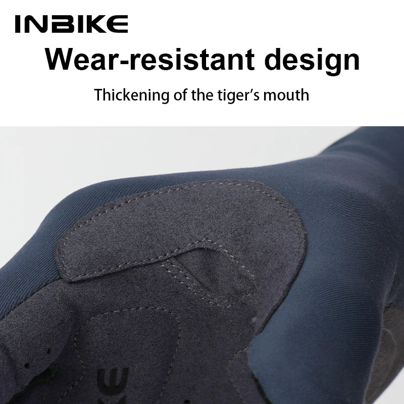INBIKE 2024 Cycling Gloves Gel Padded for Men Autumn Winter Fleece Road Bike Gloves MTB Full Finger Touchscreen Bike Accessories