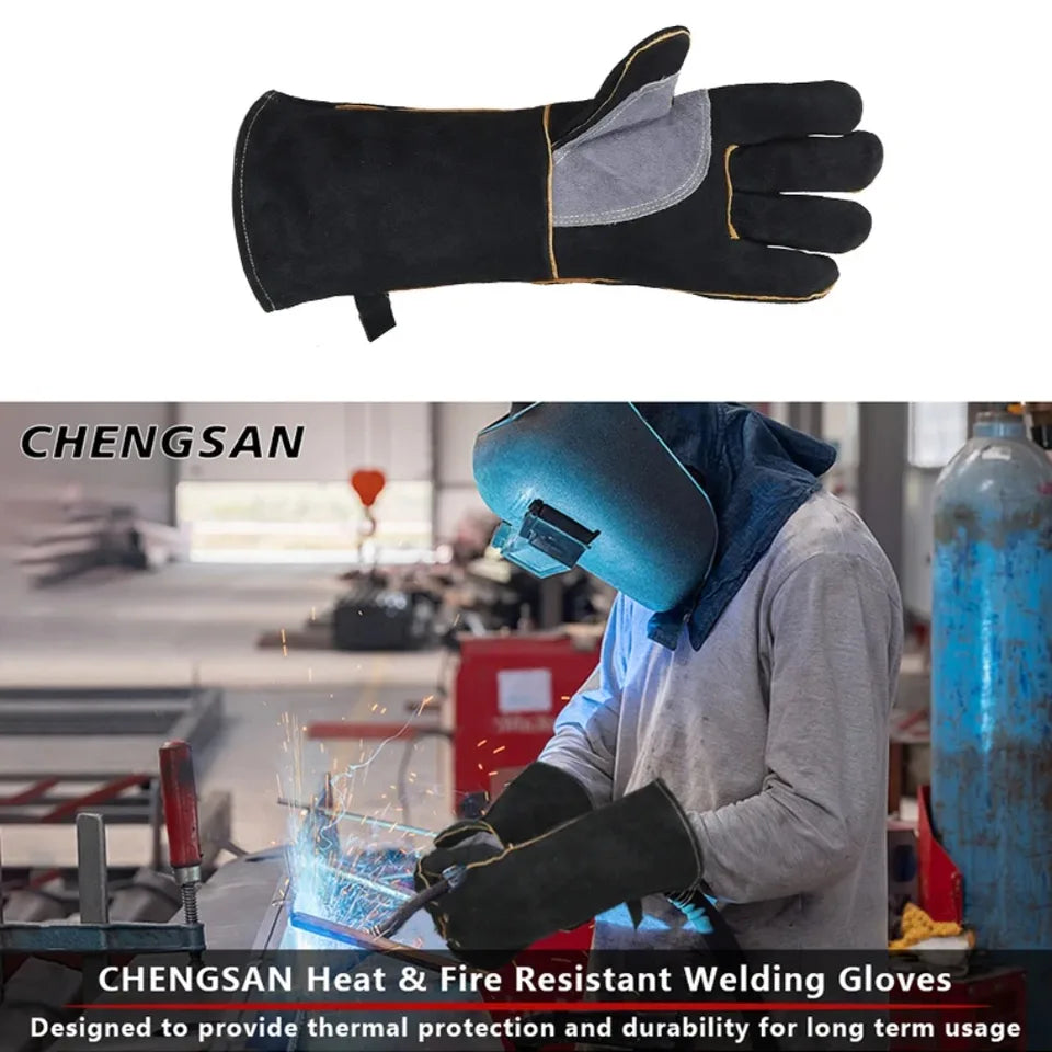 High-temperature and Fire-resistant Gloves Made of Cowhide with Kevlar Stitching Heat insulated and Bite Resistant Gloves