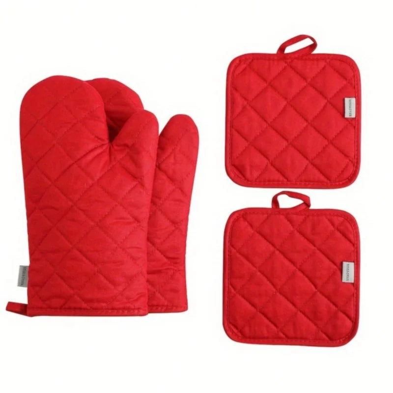 4-piece set of oven gloves with high heat resistance, thick kitchen extension, oven gloves for kitchen baking