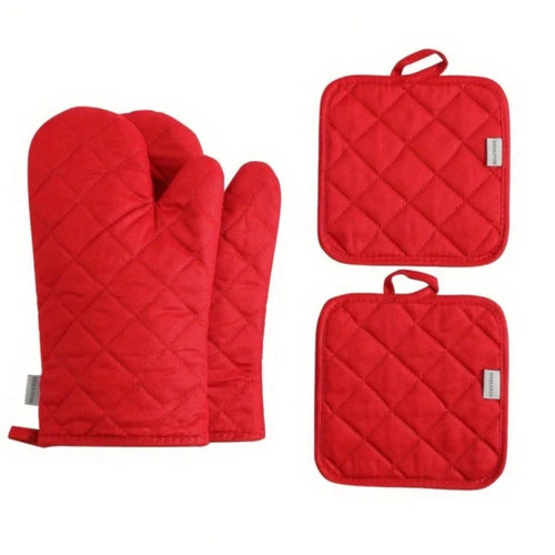 4-piece set of oven gloves with high heat resistance, thick kitchen extension, oven gloves for kitchen baking