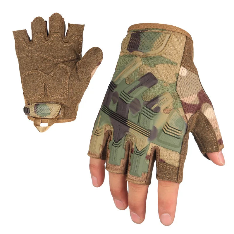 Tactical Half Finger Gloves Outdoor Sport Cycling Hunting Shooting Camping Hiking Combat Bicycle Non-slip Shock-proof Gear Men