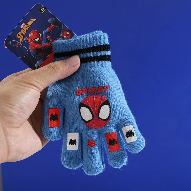 1-4PSC Marvel Gloves Adorable Anime Spider-Man Gloves Children's Warm Knitted Gloves Ladies' Birthday Gift Outdoor Winter Gift f