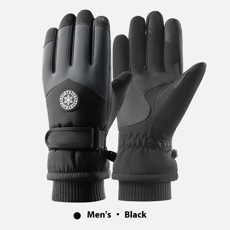 Winter ski gloves for men and women waterproof windproof warmth thickened anti-slip touch screen riding driving gloves